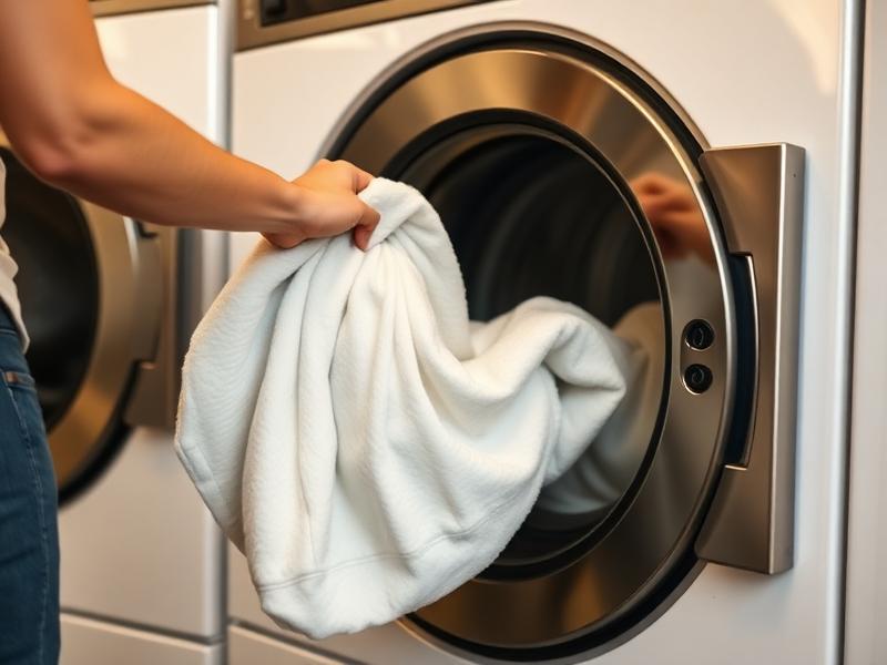 Klant haalt schone was op uit de droger